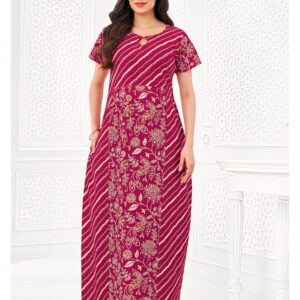 Pranjul Cotton Round Neck Nighty - 1701