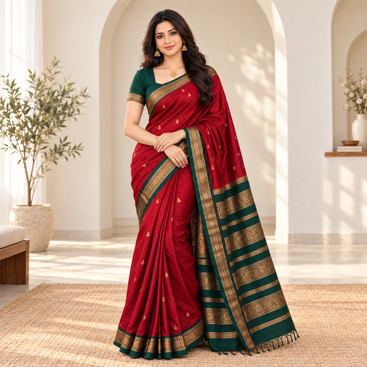 Woman wearing a saree from Gramathu Sandhai